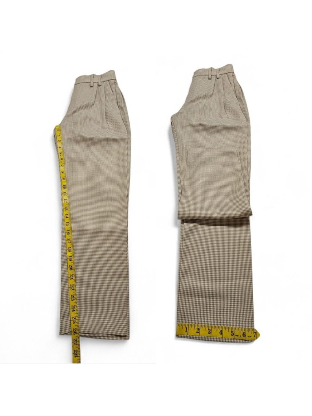 Steve Madden Janey Pleated Trousers in Khaki Houndstooth Size 2 NWT - Picture 8 of 8